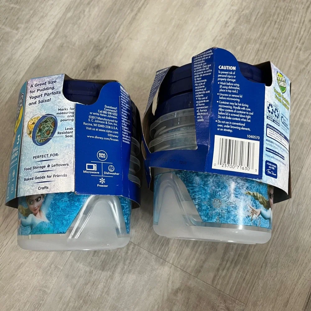 Ziploc Twist N Loc Frozen Food Storage Containers 3 Small Round 2 Sets NEW